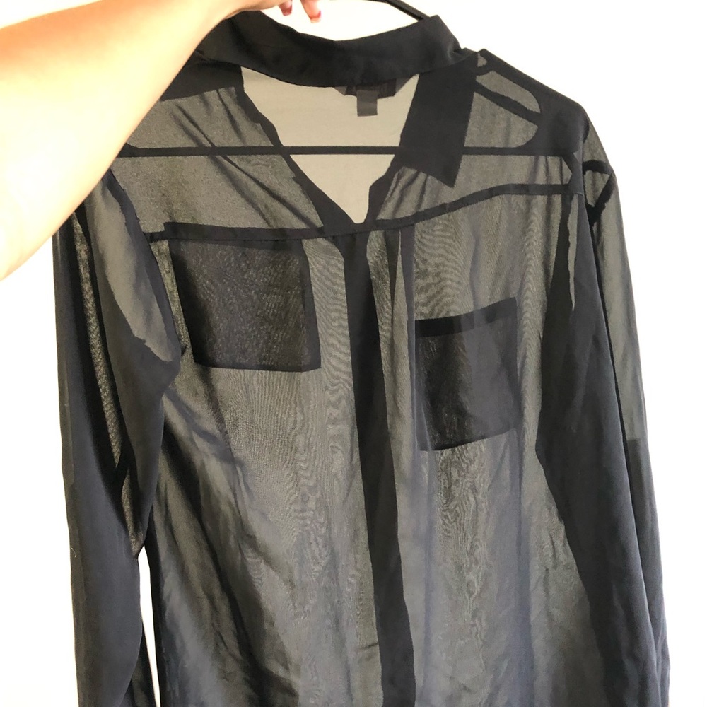 Black see through blouse